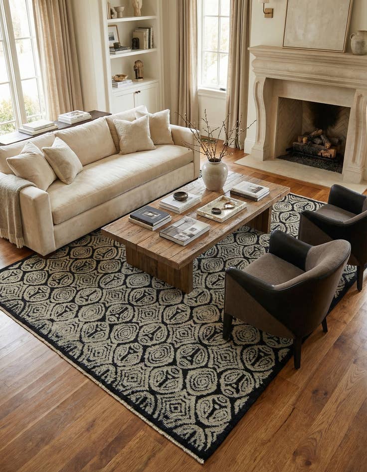 Detail image of  8' 7 x 10' 4  Hand Knotted Darya Wool Rug