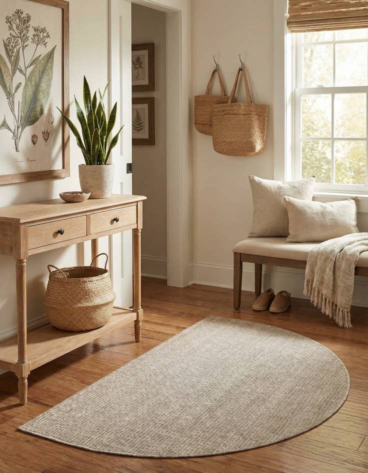 Detail image of 2' 7 x 4' Easy-Clean Solid Indoor / Outdoor Hearth Rug
