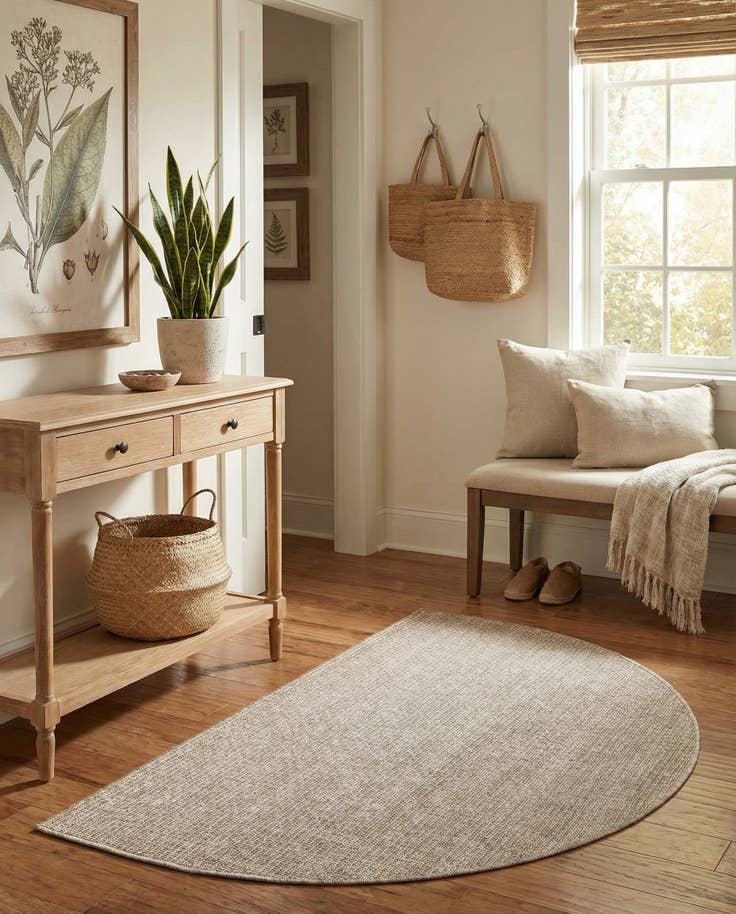 Detail image of 2' 7 x 4' Easy-Clean Solid Indoor / Outdoor Hearth Rug