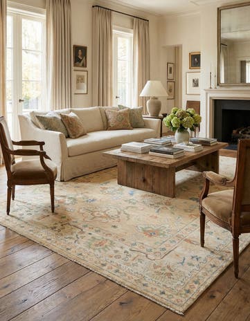 9' 1 x 11' 10 Hand Knotted Oushak Rug