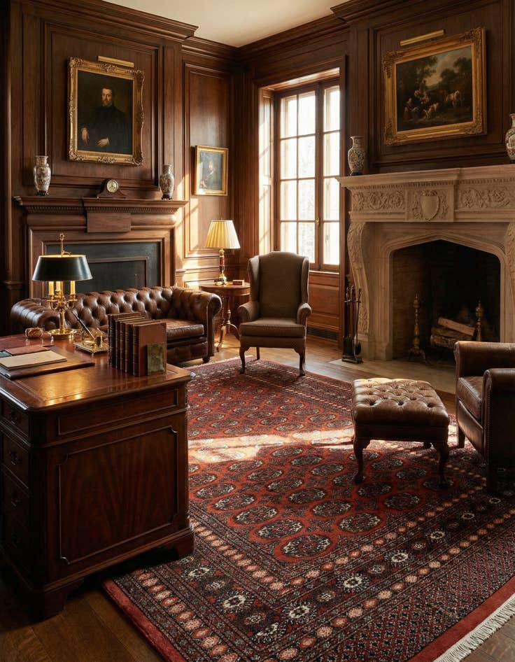 Detail image of 6' 1 x 8' 8  Hand Knotted Bokhara Oriental Wool Rug