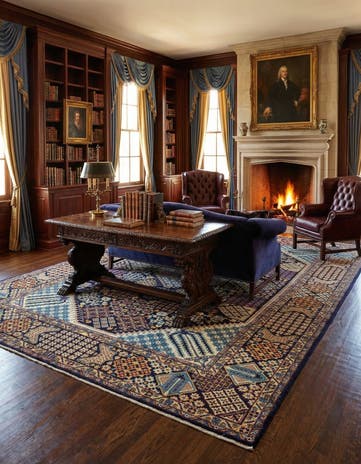 10' 2 x 13' 8 Hand Knotted Isfahan Persian Wool Rug