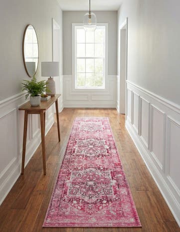 Plumrose Pink Medina Runner Rug