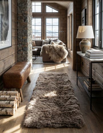 2' x 6' Sheepskin Runner Rug