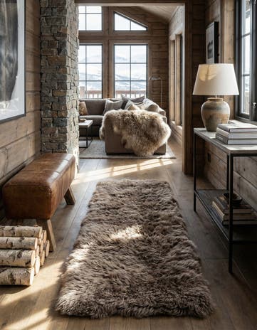 2' x 6' Sheepskin Runner Rug