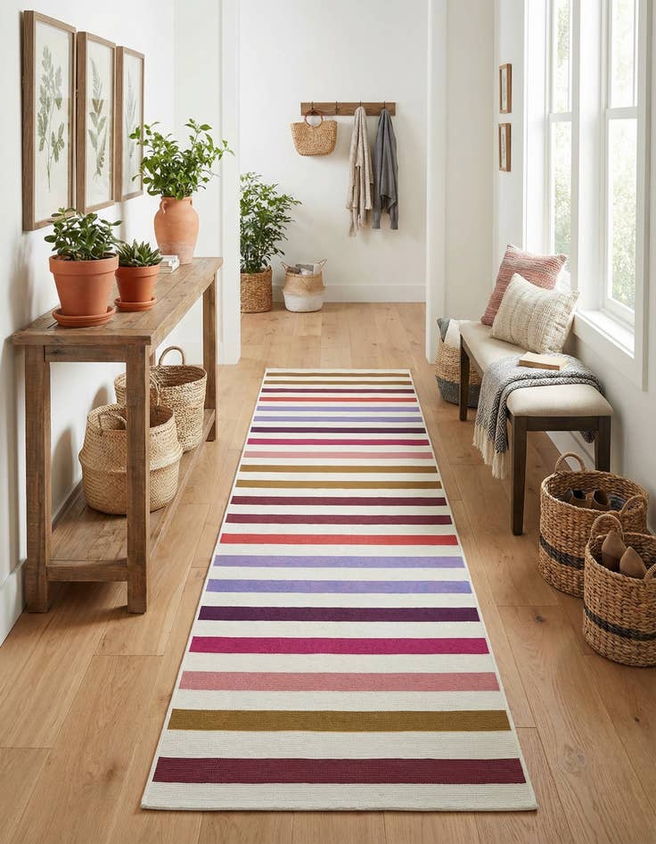 Detail image of  2' x 6'  Washable Ribbon Indoor / Outdoor Runner Rug