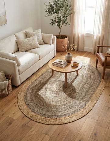 7' 10 x 10' Handmade Braided Jute Oval Rug