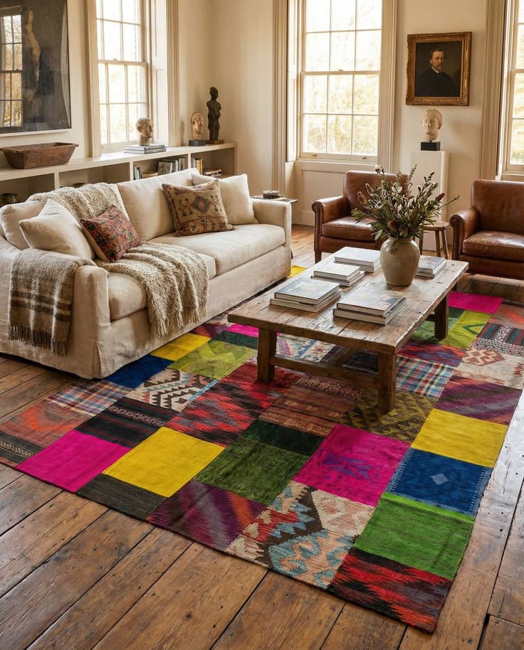 Detail image of 6' 8 x 9' 5 Hand Knotted Ultra Vintage Persian Wool Rug