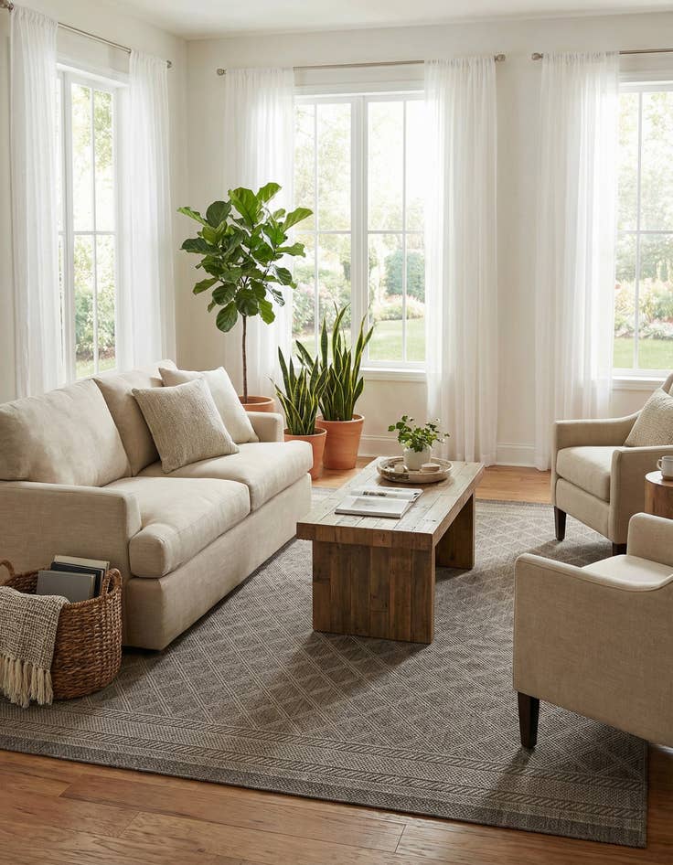 Detail image of  9' x 12'  Washable Lattice Indoor / Outdoor Rug