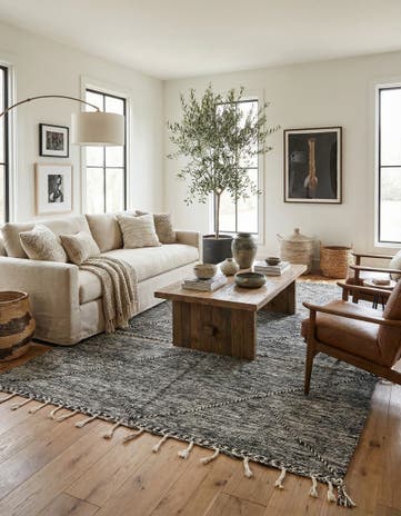 6' 6 x 9' 6 Hand Knotted Moroccan Wool Rug