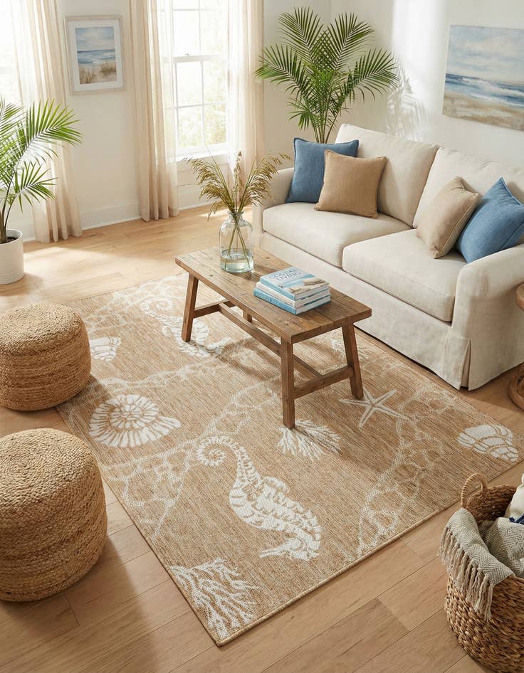 Detail image of  4' x 6'  Washable Coastal Indoor / Outdoor Rug