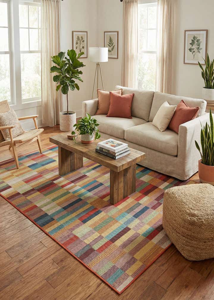 6' 1 x 9' Easy-Clean Baja Indoor / Outdoor Rug