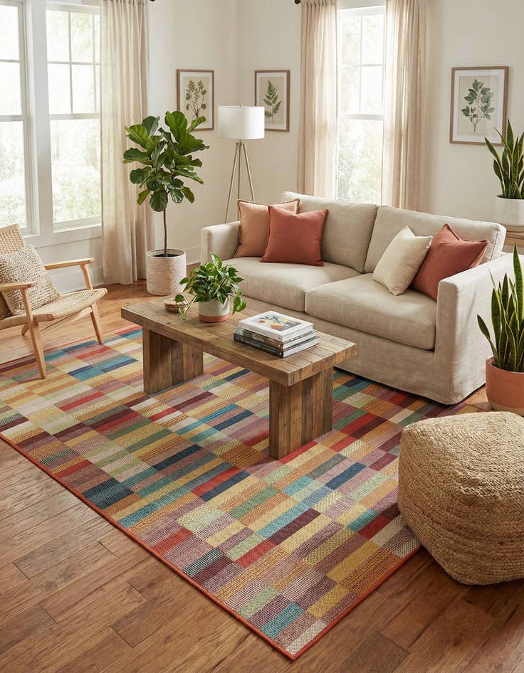 Detail image of 6' 1 x 9' Easy-Clean Baja Indoor / Outdoor Rug