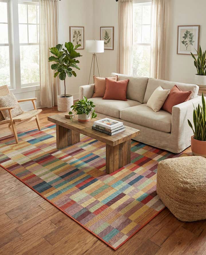 6' 1 x 9' Easy-Clean Baja Indoor / Outdoor Rug