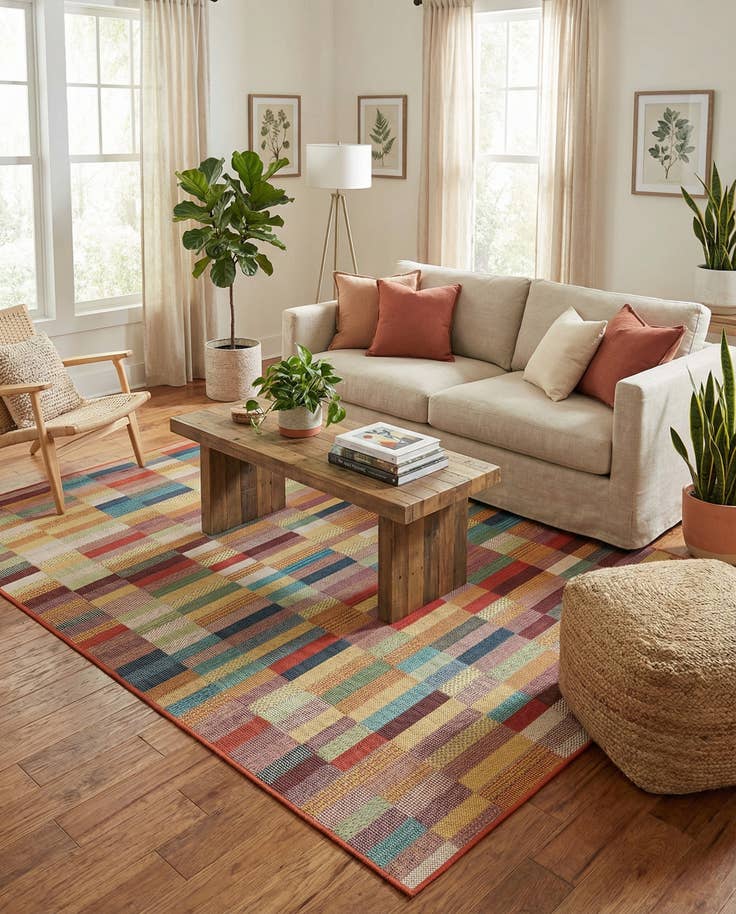 Detail image of 6' 1 x 9' Easy-Clean Baja Indoor / Outdoor Rug