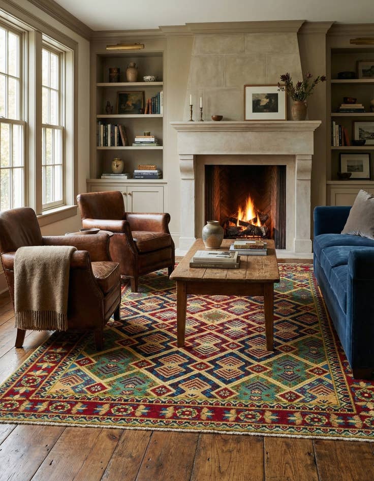 Detail image of  5' 2 x 6' 7  Hand Knotted Kazak Rug