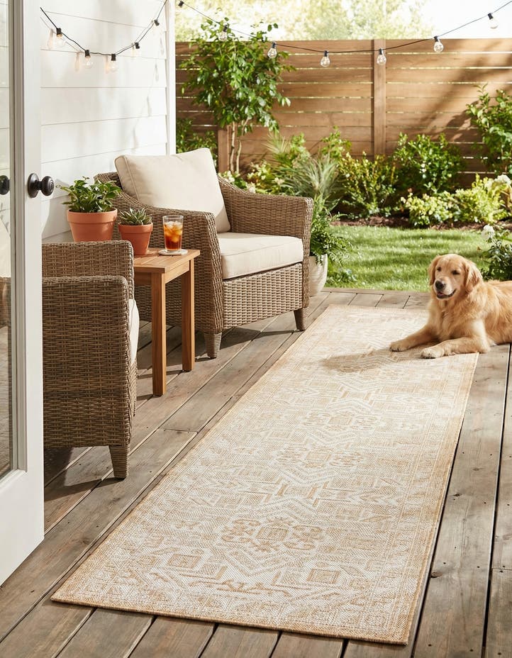 2' 7 x 12' Easy-Clean Aztec Indoor / Outdoor ...
