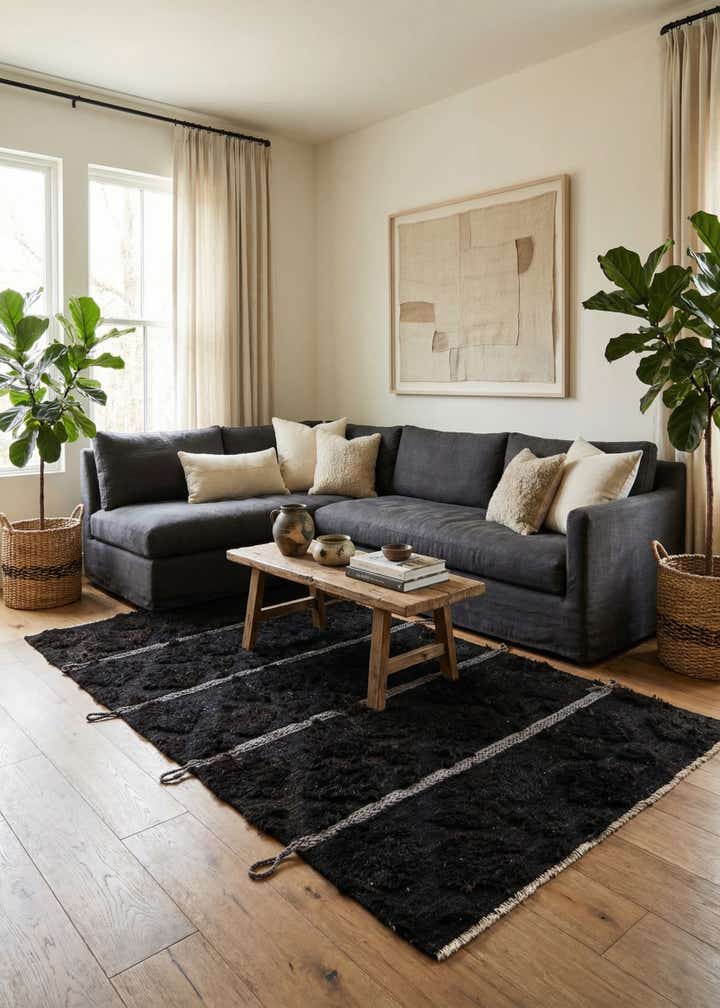 5' 2 x 9' 6 Hand Knotted Moroccan Wool Rug