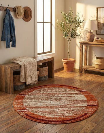 Beige Equinox Round Rug