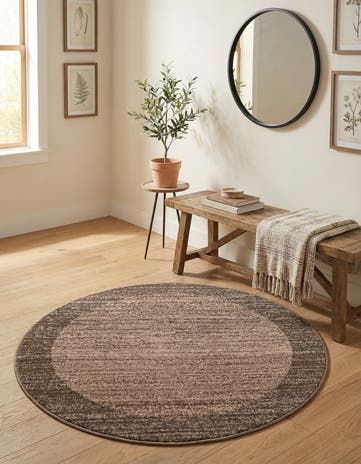 Light Brown Angelica Round Rug
