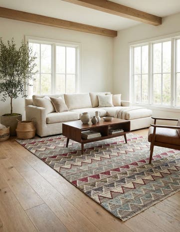 6' 8 x 9' 8 Hand Knotted Modern Ziegler Wool Rug