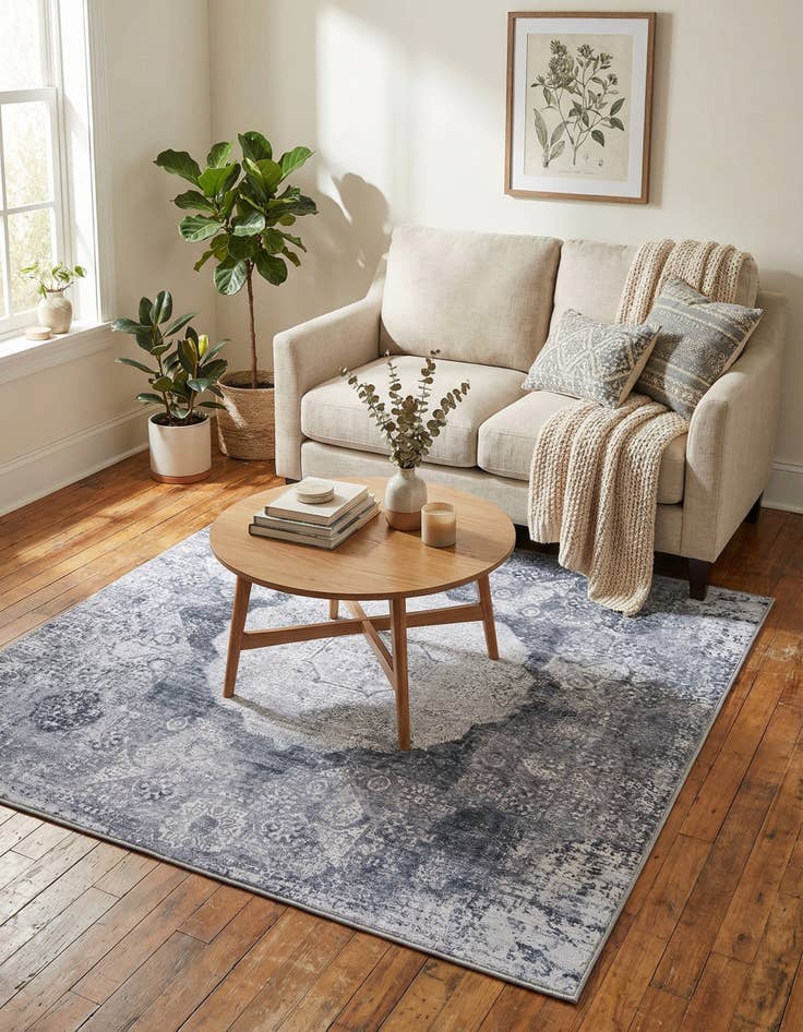 Detail image of 5' x 5'  Washable Yara Square Rug