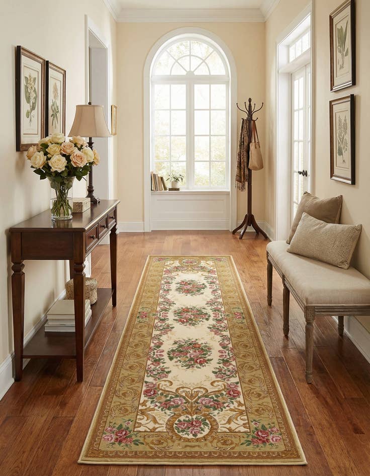 Detail image of  2' 7 x 10'  Washable Traditional Indoor / Outdoor Runner Rug