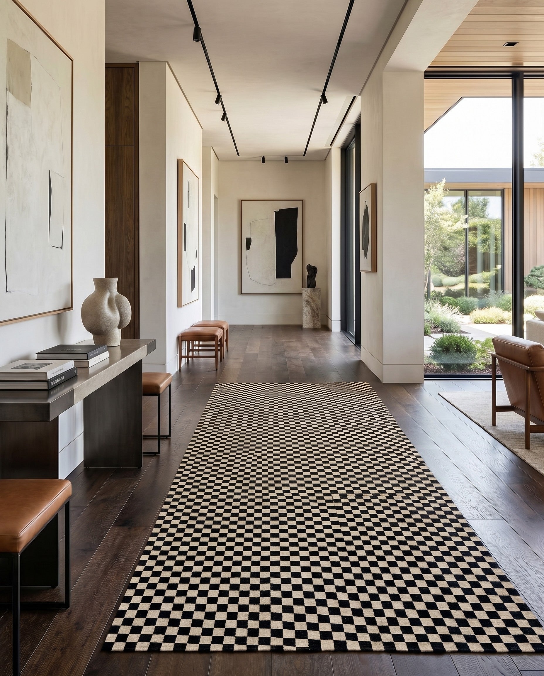 8' 3 x 16' 1 Hand Woven Kilim Modern Wool Runner Rug