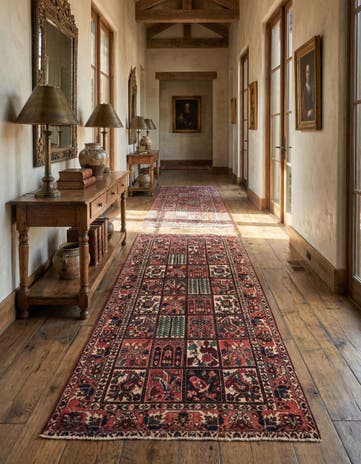 5' 3 x 10' 3 Hand Knotted Bakhtiar Persian Wool Runner Rug