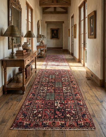 5' 3 x 10' 3 Hand Knotted Bakhtiar Persian Wool Runner Rug