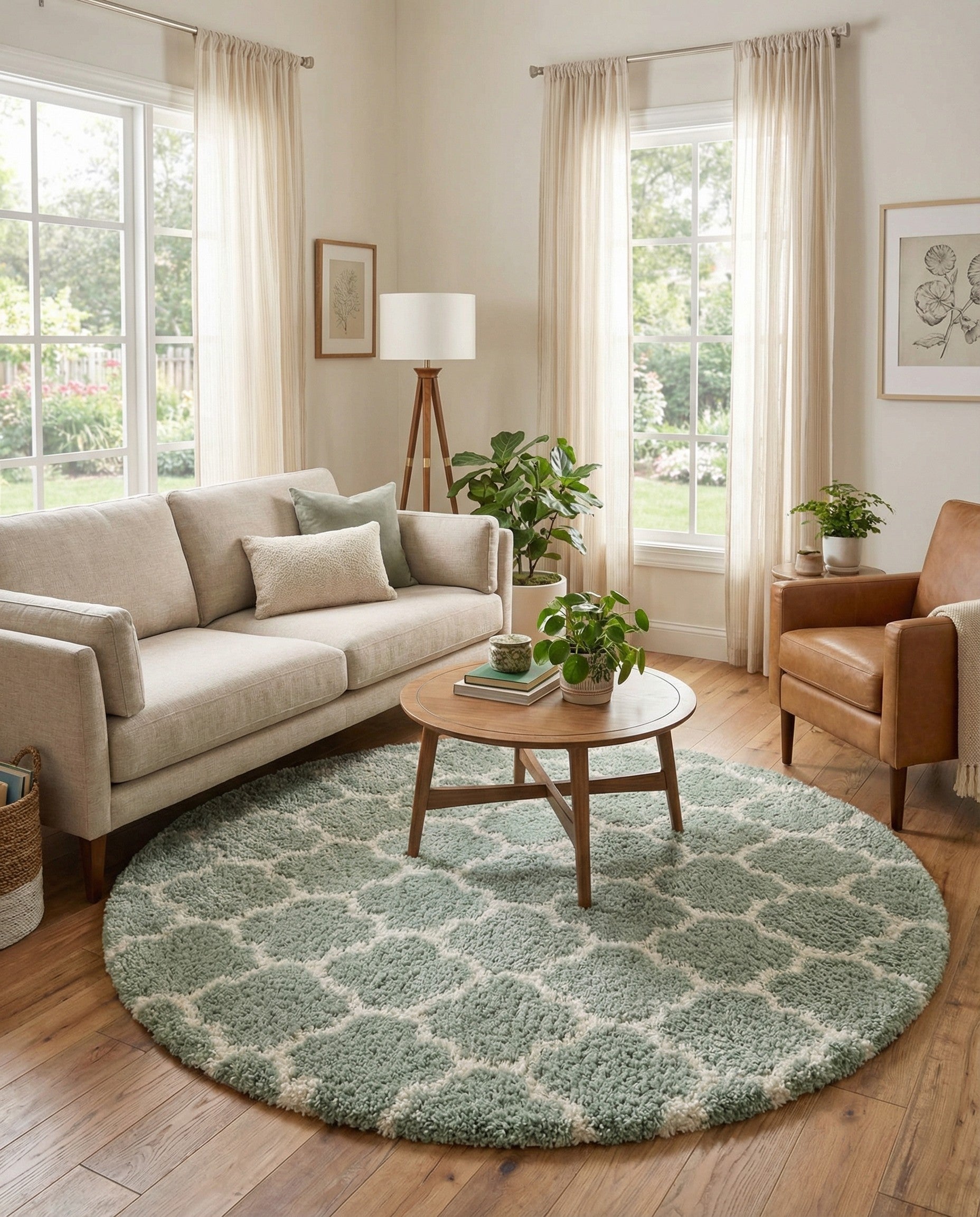  7' 10 x 7' 10 Moroccan Shag Round Rug