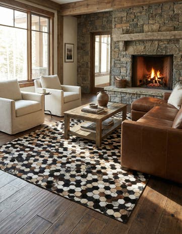 5' 1 x 8' Cowhide - Patchwork Rug