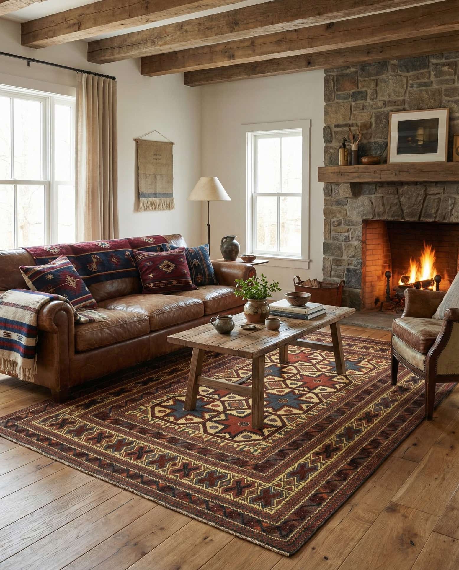 6' 4 x 8' 10 Hand Knotted Sumak Wool Rug
