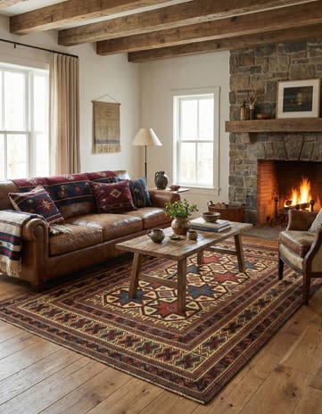 6' 4 x 8' 10 Hand Knotted Sumak Wool Rug