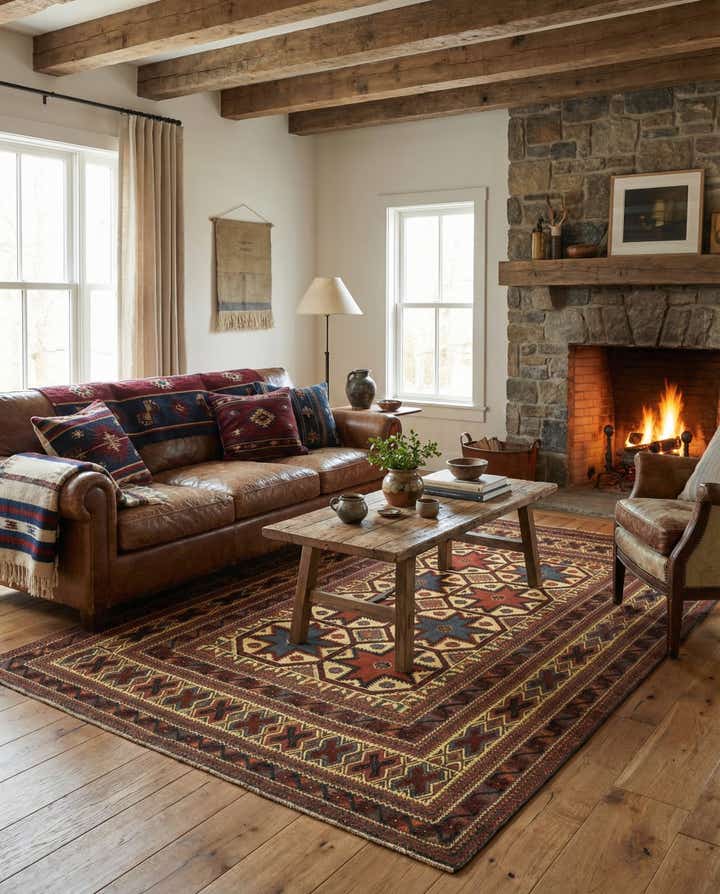 6' 4 x 8' 10 Hand Knotted Sumak Wool Rug