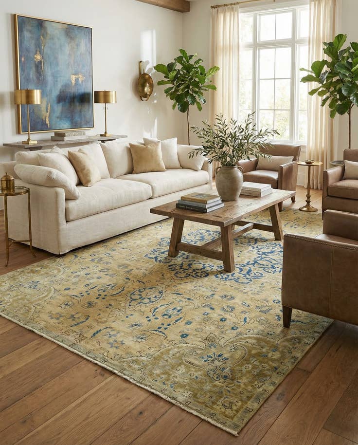 Detail image of 6' 9 x 10' Hand Knotted Ultra Vintage Persian Rug