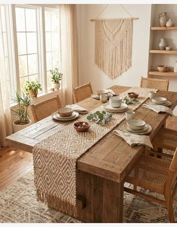 1' 2 x 10' Hand Woven Braided Jute Table Runner Rug