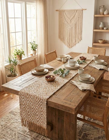 1' 2 x 10' Hand Woven Braided Jute Table Runner Rug