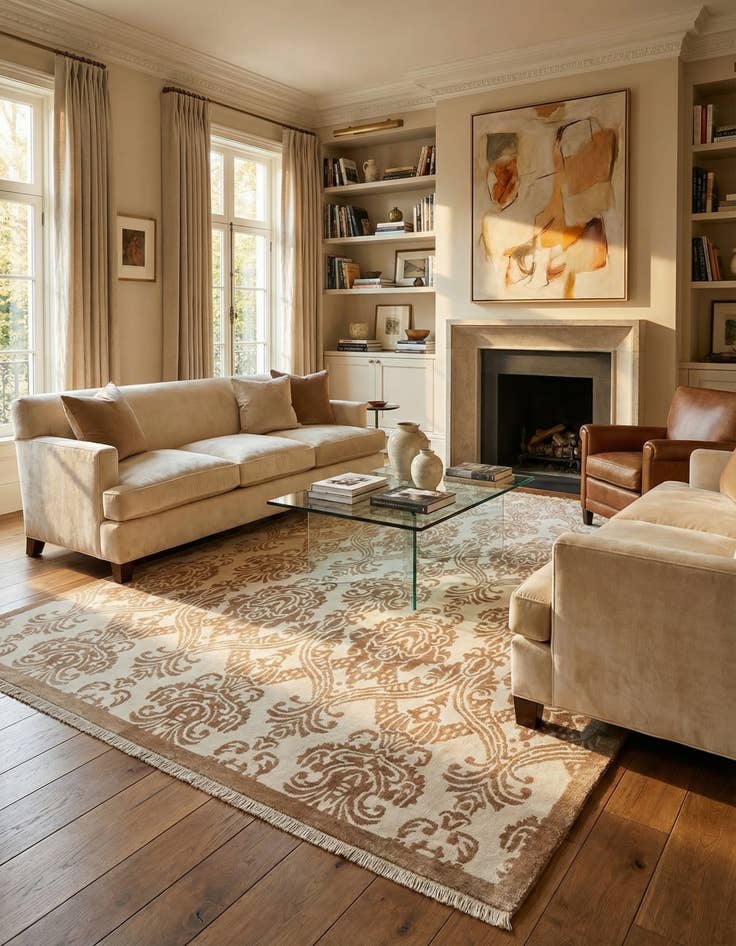 Detail image of  6' 8 x 9' 11  Hand Knotted Darya Wool Rug