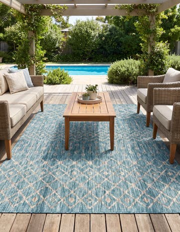 6' x 9' Easy-Clean Trellis Indoor / Outdoor Rug