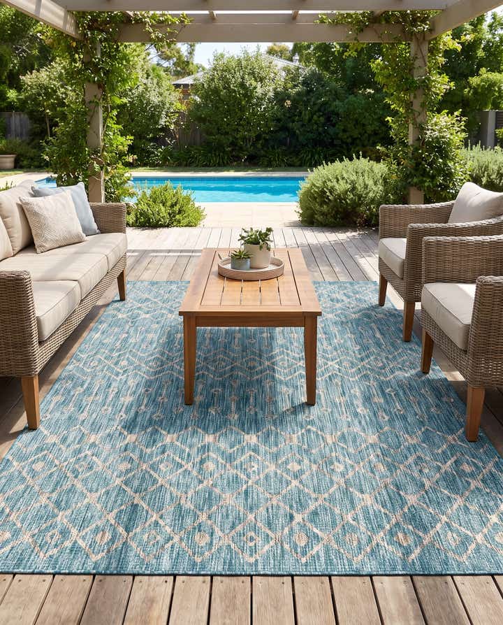 6' x 9' Easy-Clean Trellis Indoor / Outdoor Rug