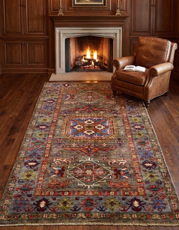 3' 4 x 5' 2 Hand Knotted Kazak Rug