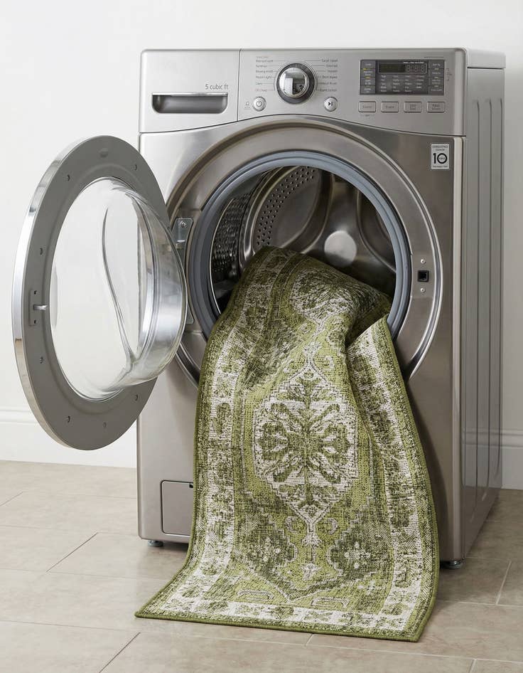 Detail image of  2' 7 x 12'  Washable Traditional Indoor / Outdoor Runner Rug