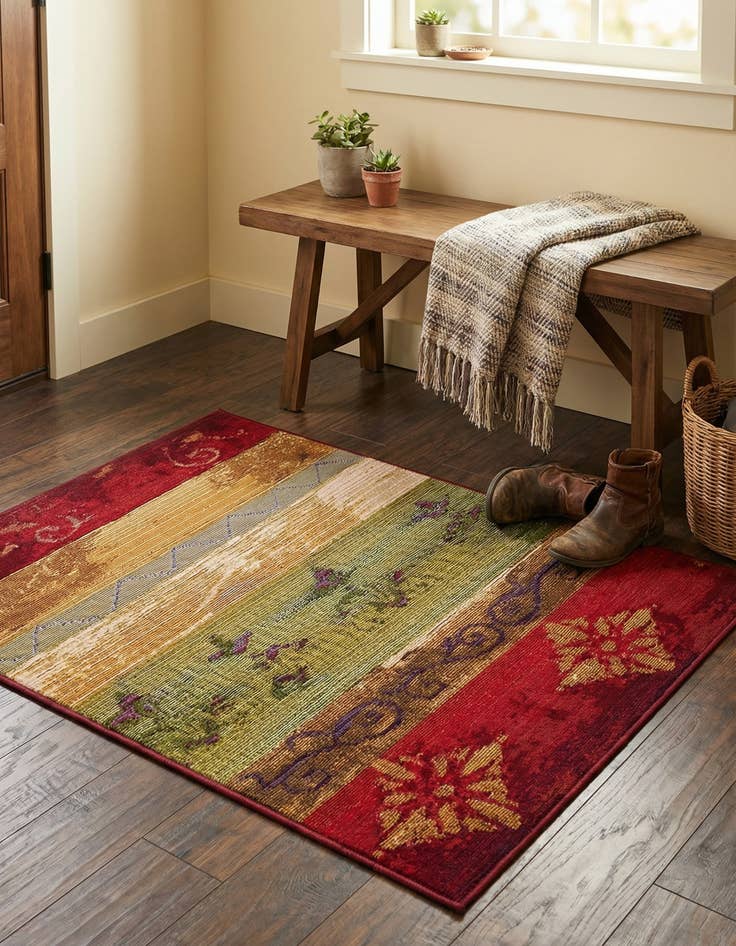 Detail image of  2' 2 x 3'  Washable Modern Indoor / Outdoor Rug