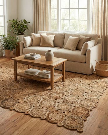  7' 10 x 10'  Hand Braided Jute Rug