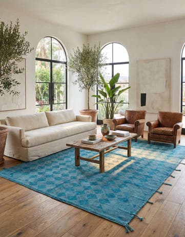 9' x 12' 2 Hand Knotted Moroccan Wool Rug