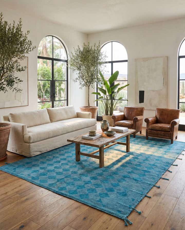 9' x 12' 2 Hand Knotted Moroccan Wool Rug