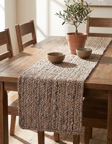1' 2 x 4' 1 Hand Woven Braided Jute Table Runner Rug