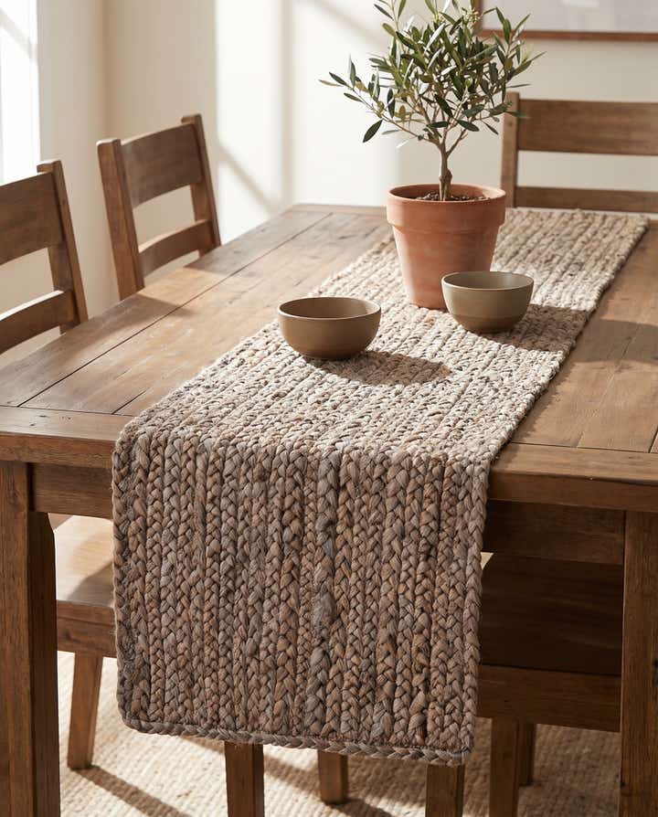 35cm x 125cm Tejido a mano Braided Jute Alfombra Camino de mesa