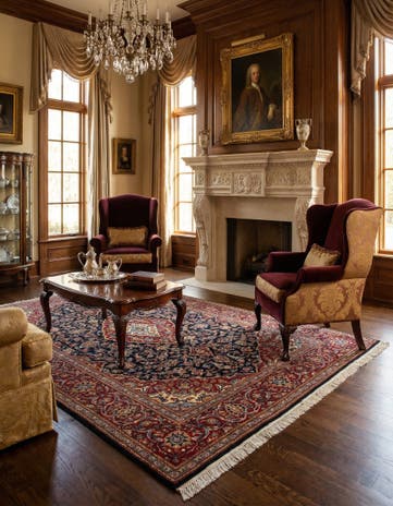 4' 8 x 7' 3 Kashan Rug